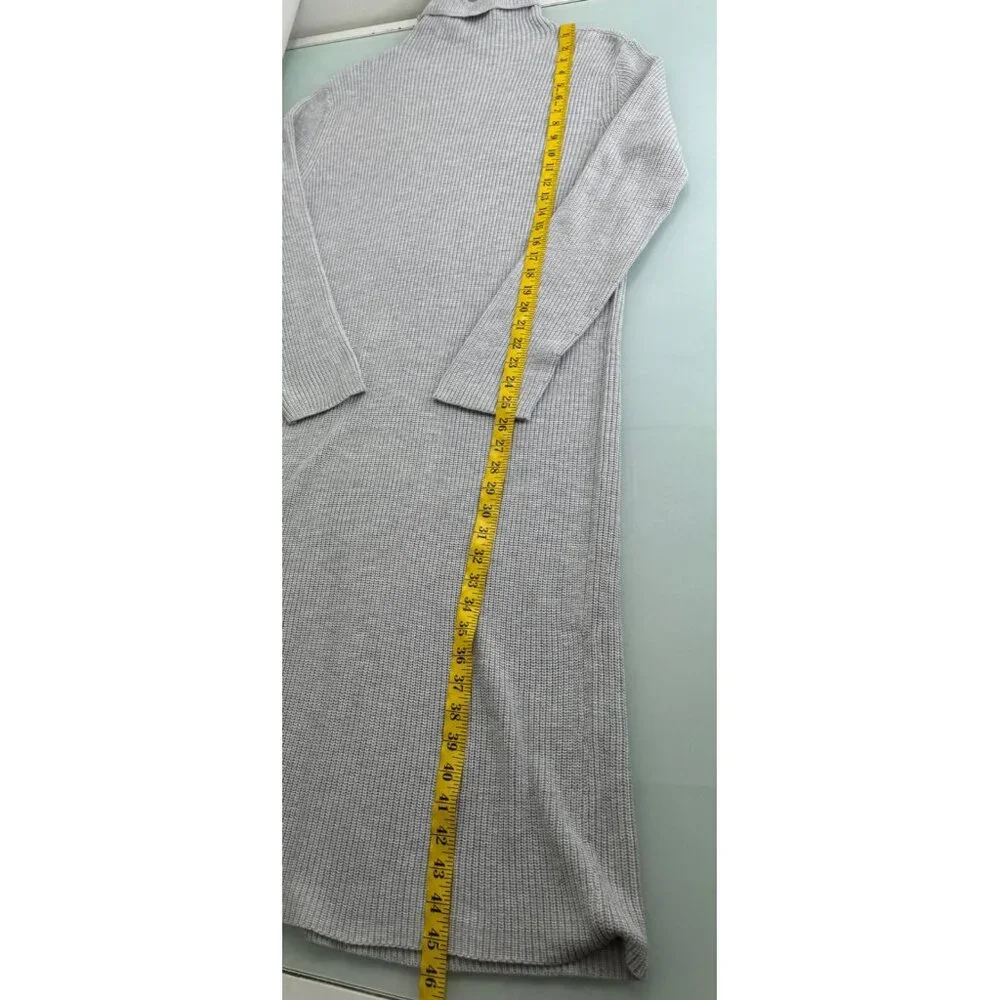 Abound Womens Midi Knit Sweater Dress Turtleneck Small S Gray Side Slit New NWT - Picture 4 of 12